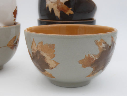 Ciotola Tazza Bolo Terracotta Invetriata Colori Naturali Terre e Foglie