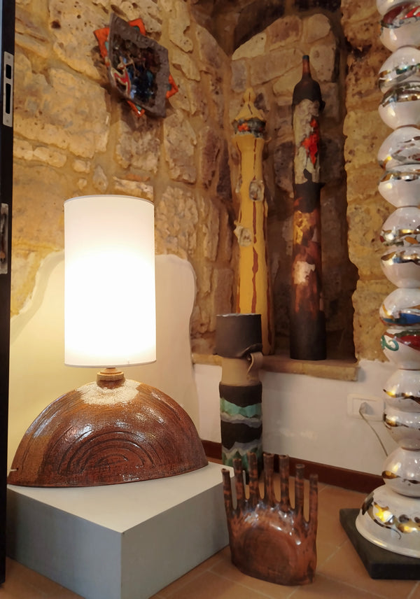 Lampada Mezzaluna Maiolica Lustro