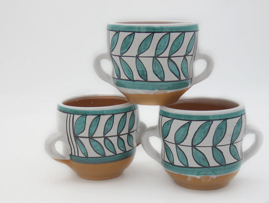 Bicchiere Biansato Verde Rame e Manganese