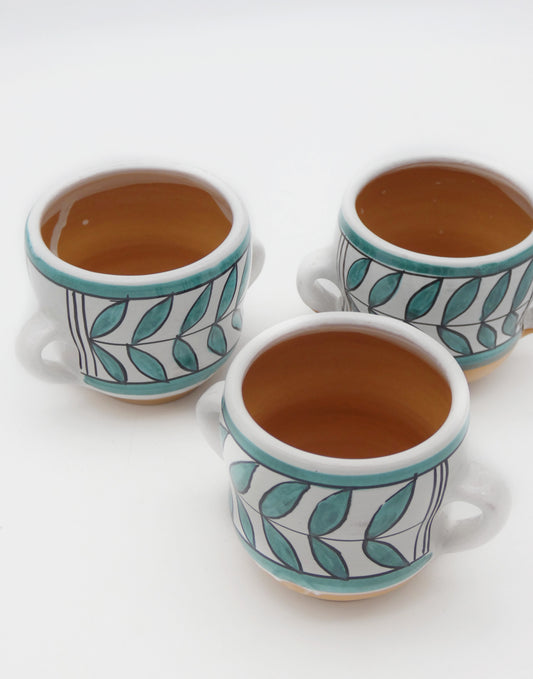 Bicchiere Biansato Verde Rame e Manganese