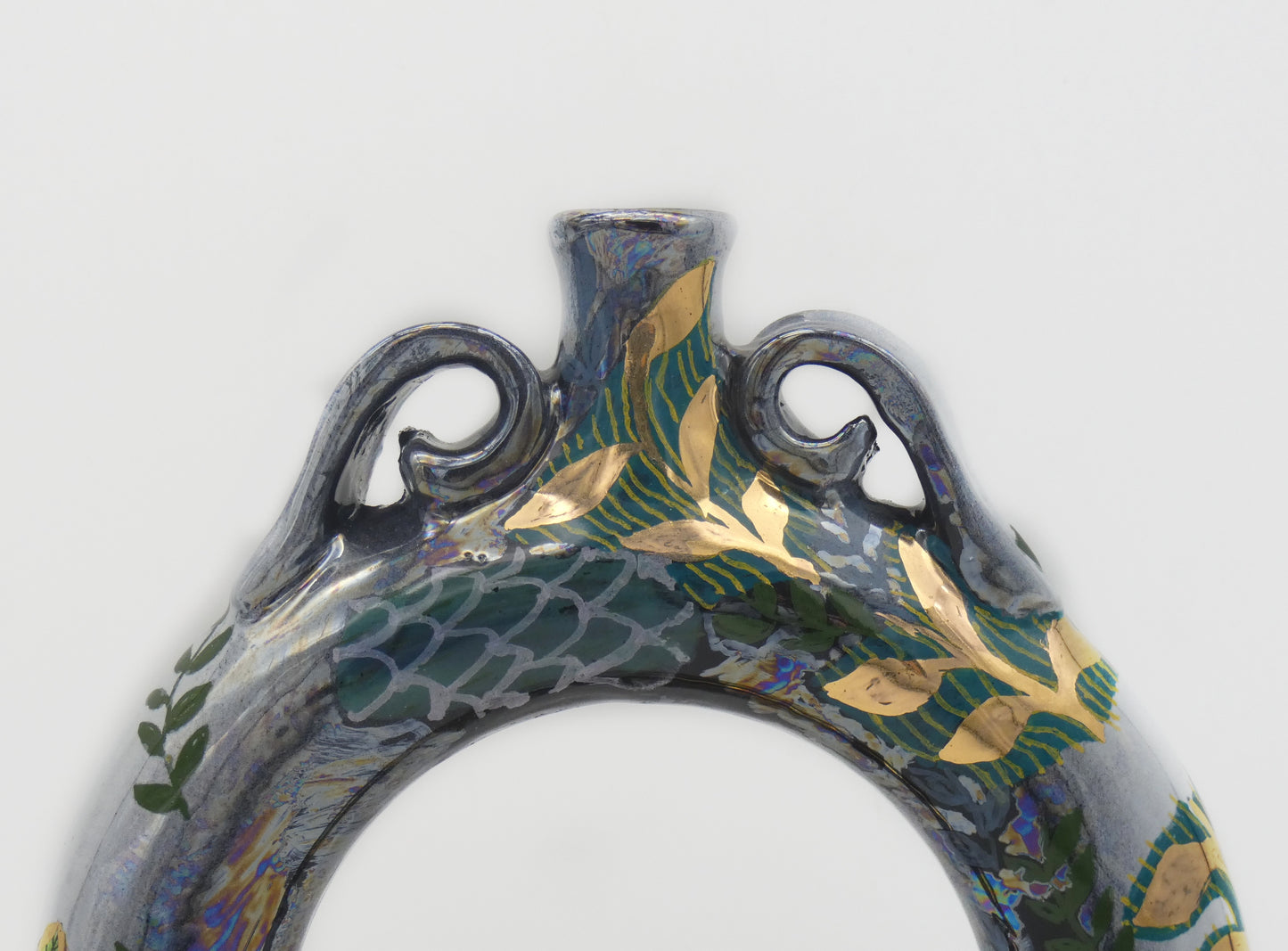 Vaso Bottiglia ad Anello Lustro, Oro e Platino