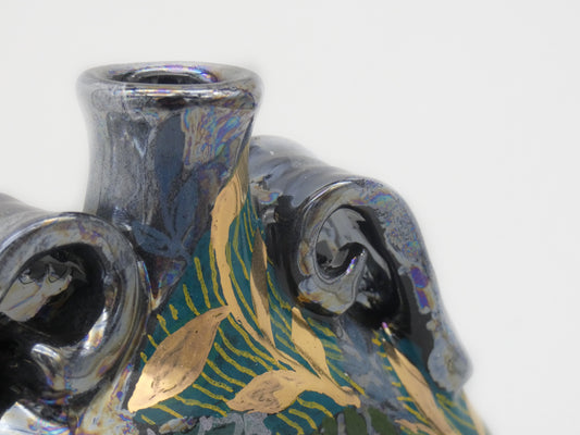 Vaso Bottiglia ad Anello Lustro, Oro e Platino