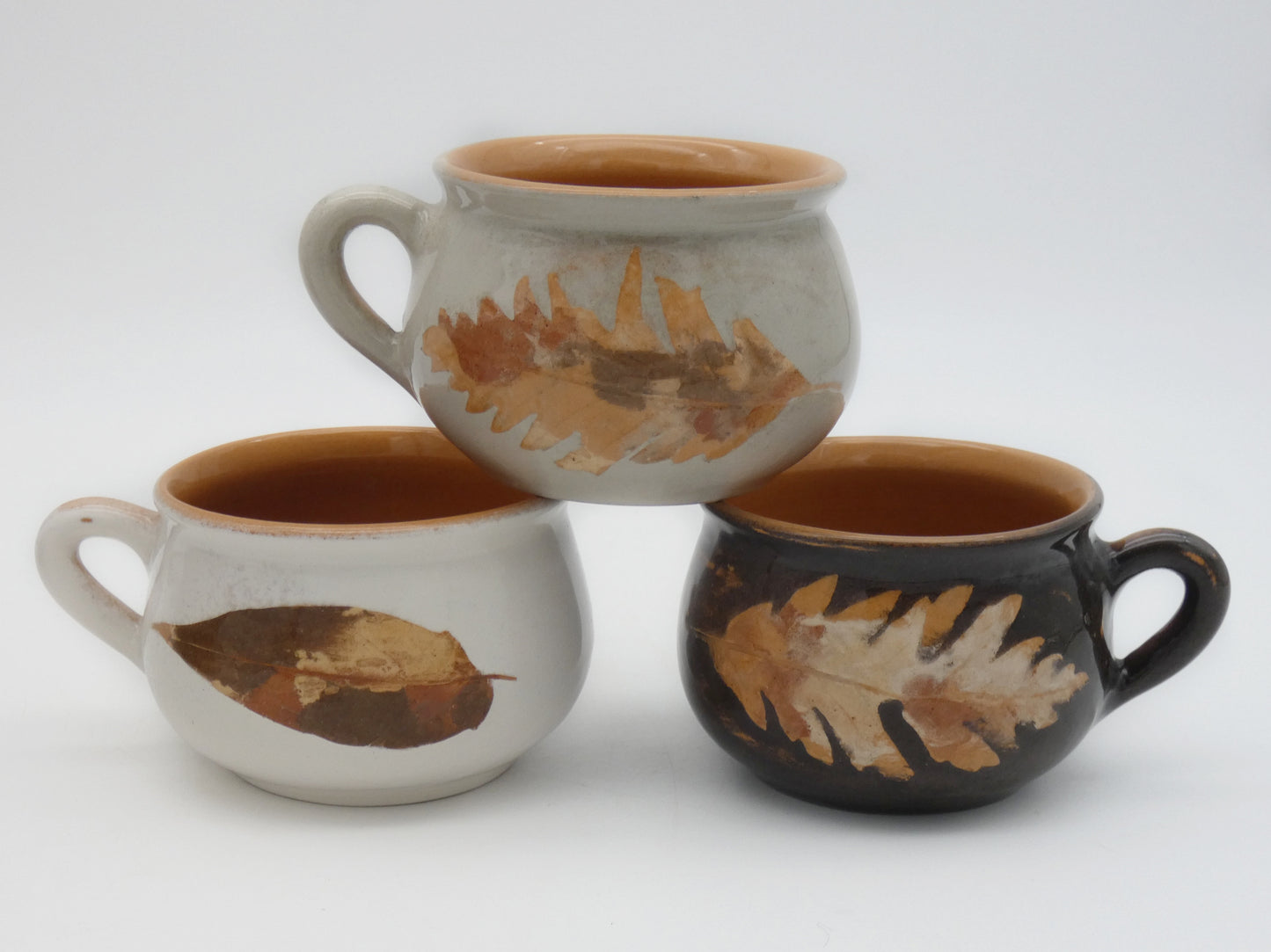 Tazza da Te' Cappuccino Terracotta Invetriata Colori Naturali Terre e Foglie