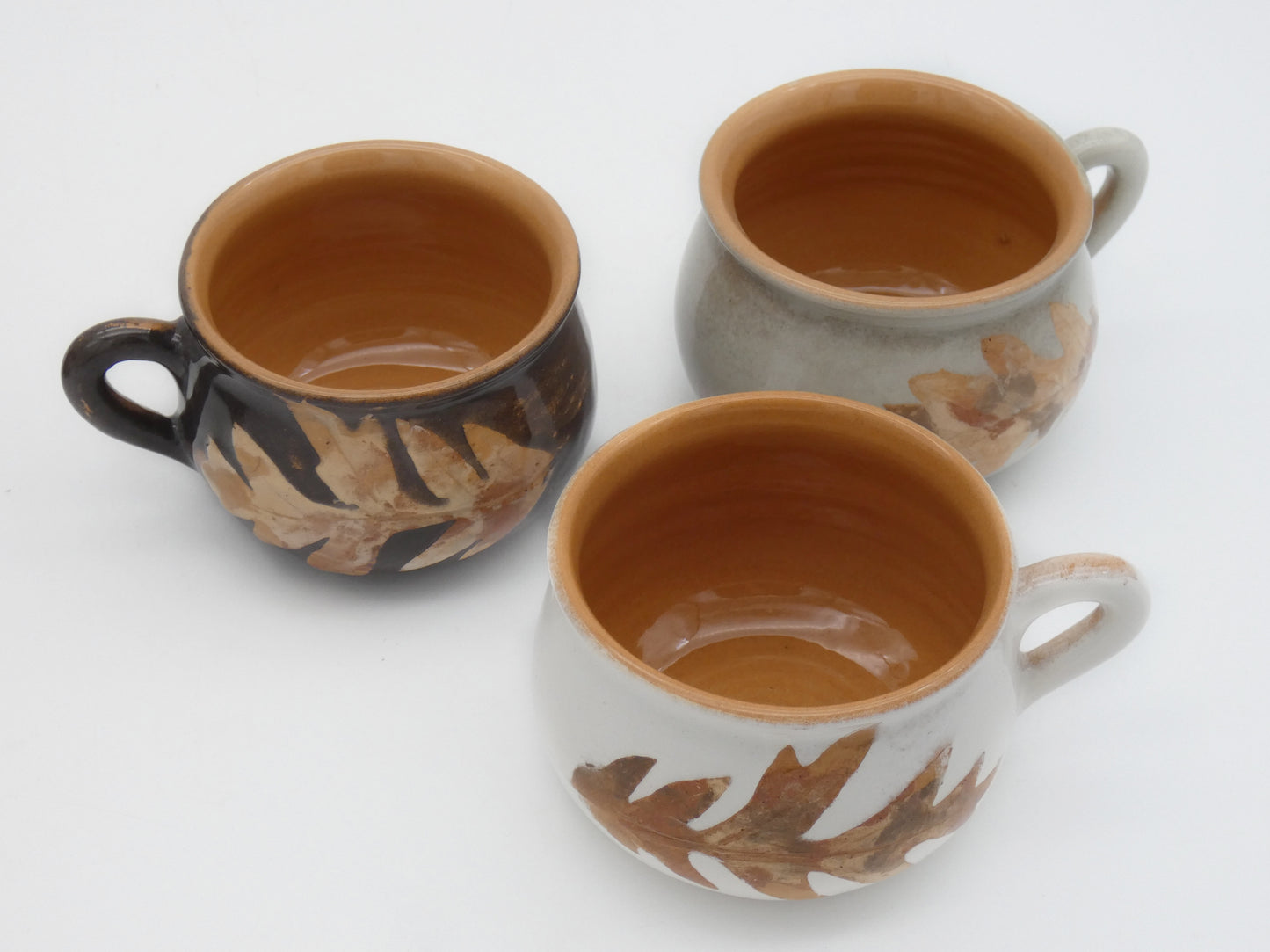 Tazza da Te' Cappuccino Terracotta Invetriata Colori Naturali Terre e Foglie