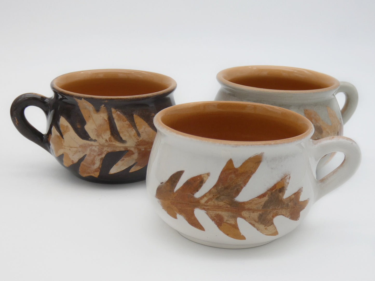 Tazza da Te' Cappuccino Terracotta Invetriata Colori Naturali Terre e Foglie