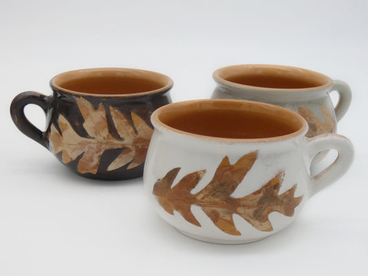 Tazza da Te' Cappuccino Terracotta Invetriata Colori Naturali Terre e Foglie