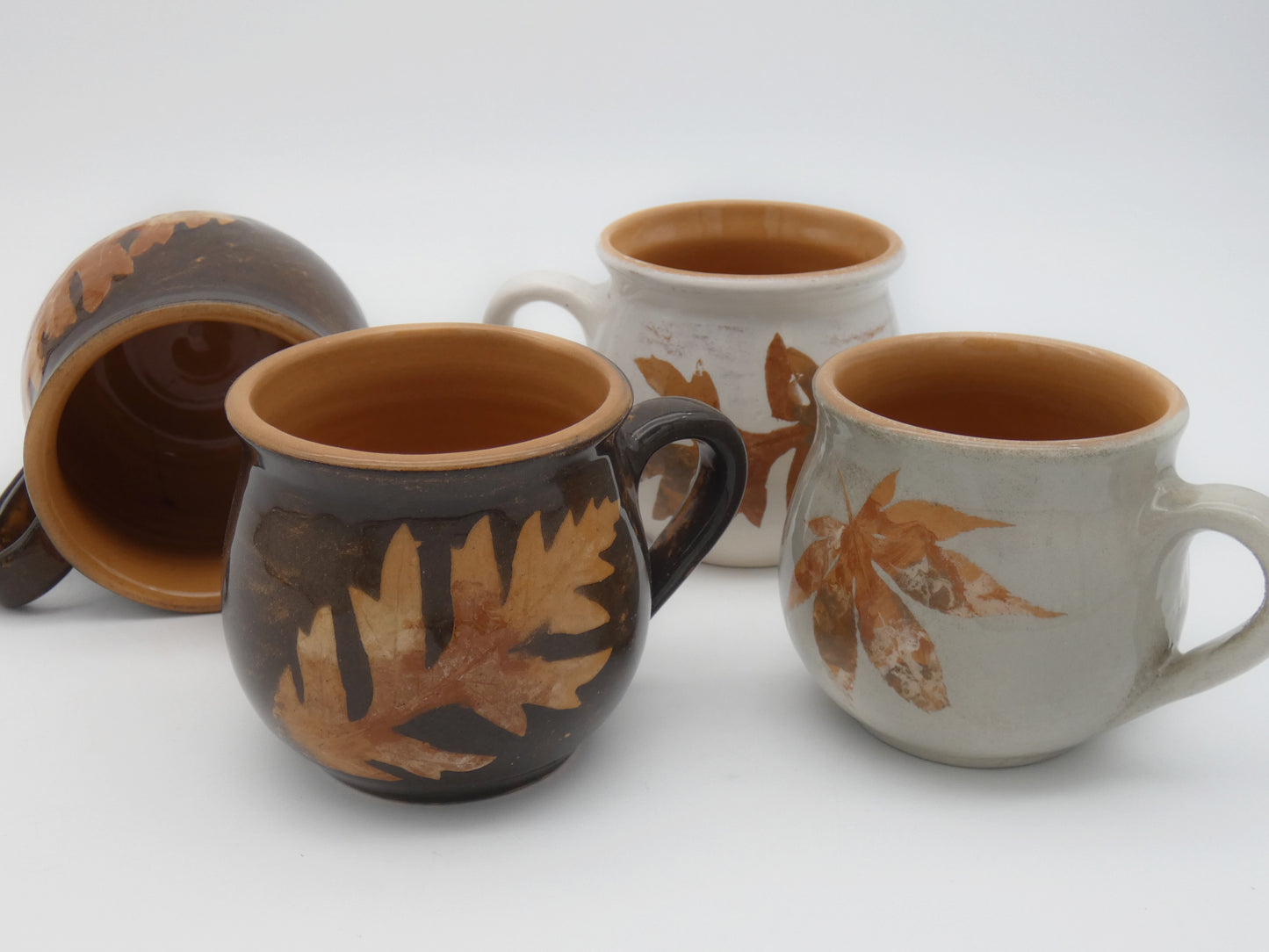 Tazza Te' Cappuccino Terracotta Invetriata Colori Naturali Terre e Foglie