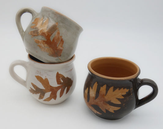 Tazza Te' Cappuccino Terracotta Invetriata Colori Naturali Terre e Foglie