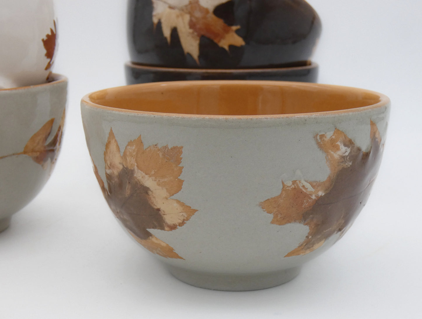Ciotola Tazza Bolo Terracotta Invetriata Colori Naturali Terre e Foglie