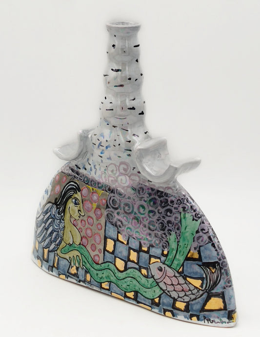 Vase-bouteille demi-lune – Lustre, or et platine | Riflessi e Risonanze