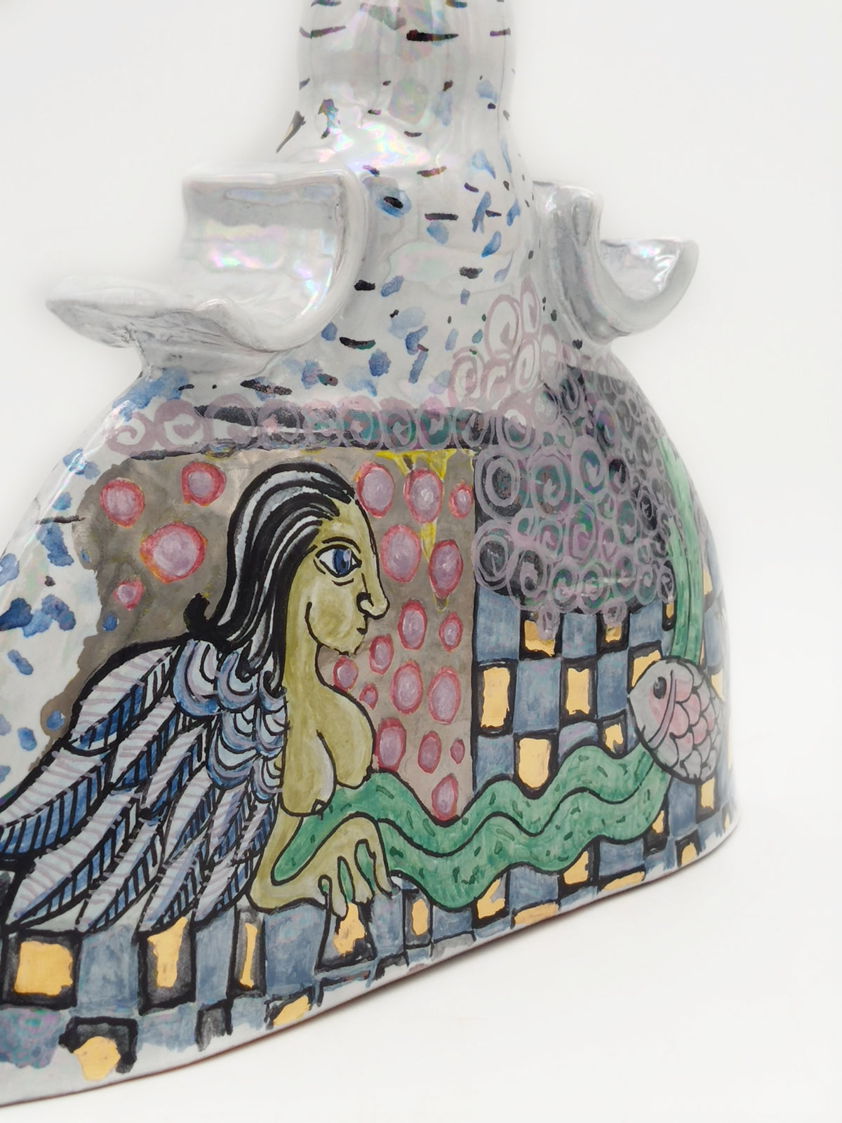 Vase-bouteille demi-lune – Lustre, or et platine | Riflessi e Risonanze