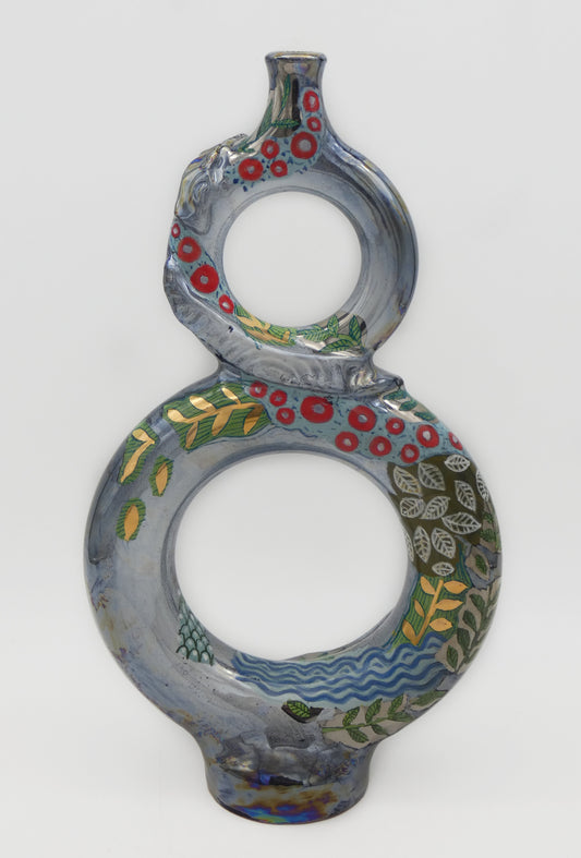 Bottle vase with rings – Lustre, Gold & Platinum | Riflessi e Risonanze