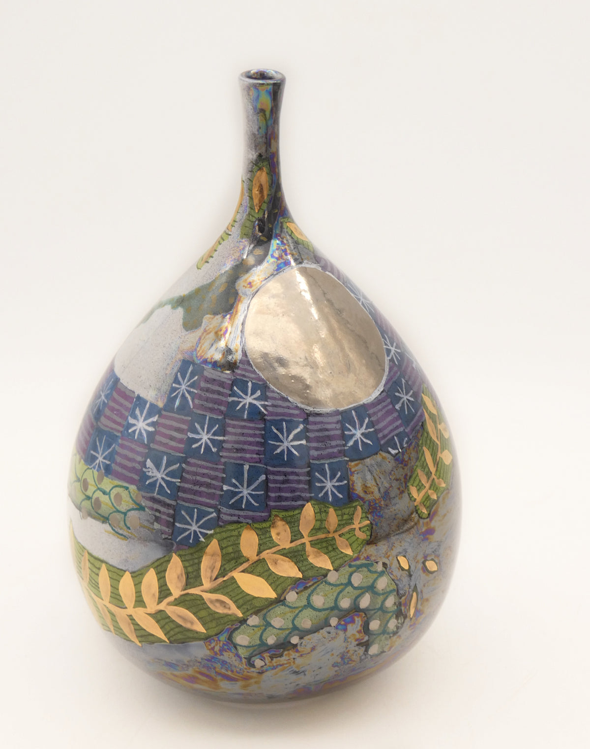 Vase-bouteille – Lustre, or et platine | Riflessi e Risonanze